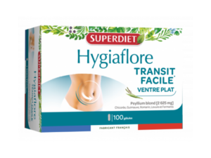 Superdiet Hygiaflore, suplement diety wspierający prawidłową pracę jelit, babka płesznik, cykoria, prawoślaz, rozmaryn, drożdże, fermenty, 100 kapsułek, NIŻSZA CENA NA START