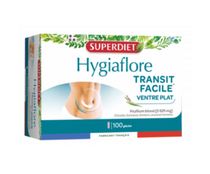 Superdiet Hygiaflore, suplement diety wspierający prawidłową pracę jelit, babka płesznik, cykoria, prawoślaz, rozmaryn, drożdże, fermenty, 100 kapsułek, NIŻSZA CENA NA START